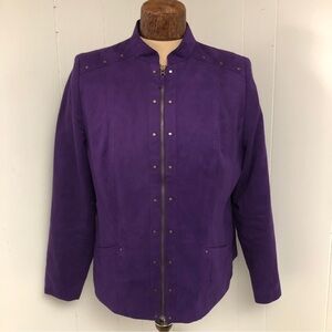 Womens Purple Faux Suede Jacket. Size 14. TanJay. Like NEW